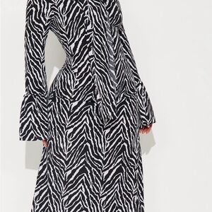 Zebra Print Black and White Dress